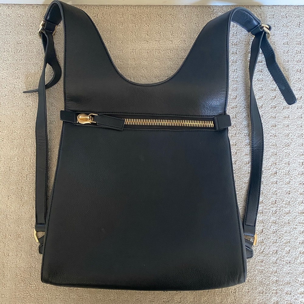 Backpack with gold zipper